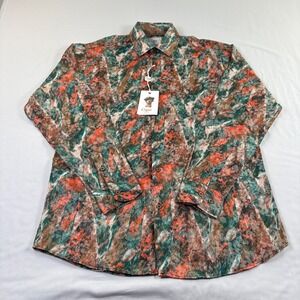 Cigar‎ Couture Shirt Mens Medium Abstract Button Up Long Sleeve Casual NEW